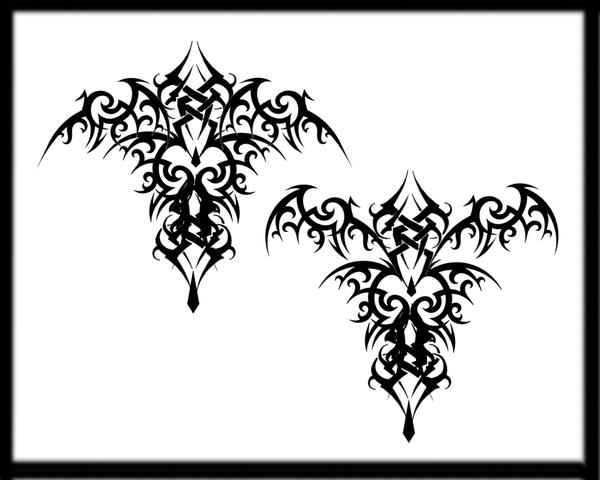 Gothic Bat Tribal Back Tattoo by Quicksilverfury on deviantART