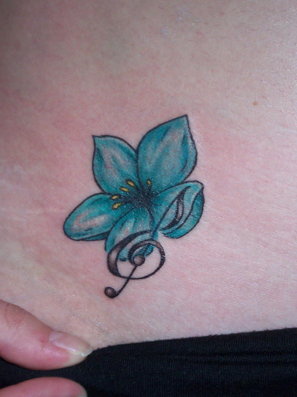 music tattoos flowery music