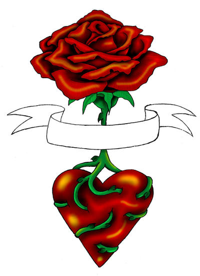 rose and heart tattoos designs. Rose Heart Tattoo