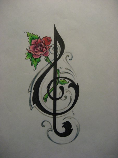 pics of music note tattoos. Music Note Tattoo Desing by