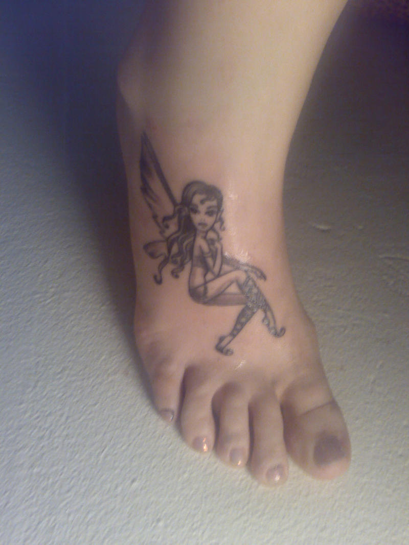 fairy tattoo foot by