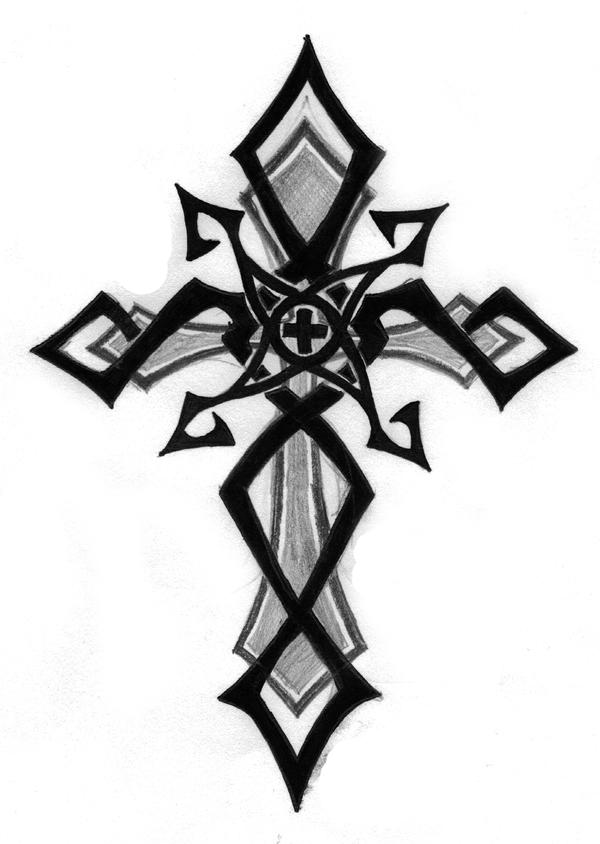 tribal cross by d0th on