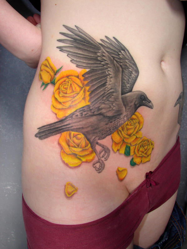 raven and roses