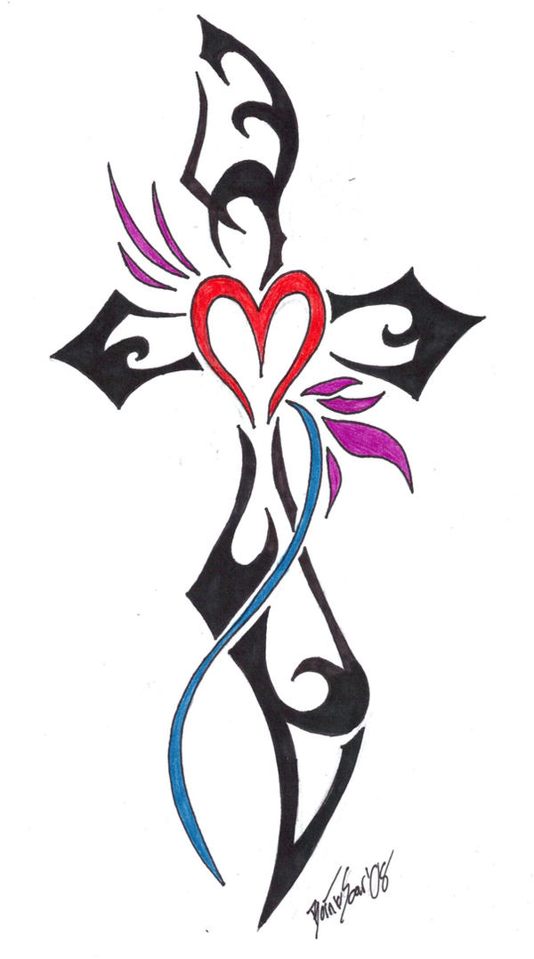 Cross Tattoo Tribal. .:Tribal Cross Tattoo:. by