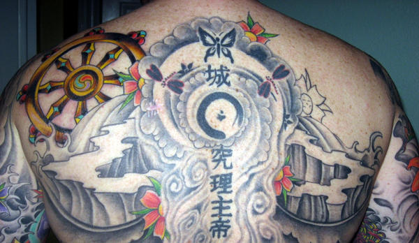 Upper Back Tattoo Dharma Wheel by jkrasher on deviantART