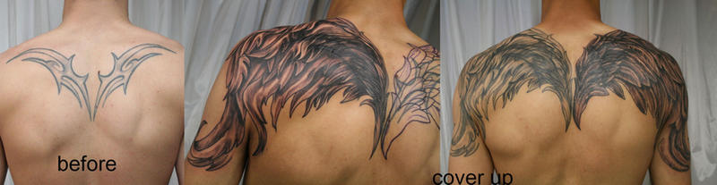tattoo cover kit. Wings Tattoo Cover up