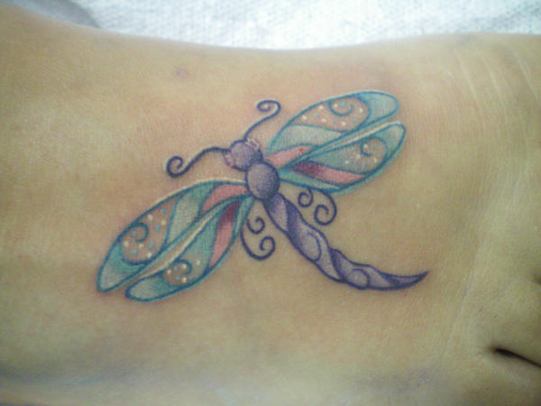 Wife's dragonfly tattoo - dragonfly tattoo