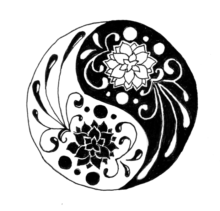 Lotus Yin-Yang | Flower Tattoo