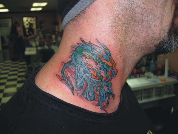 dragon neck tattoo by zombiebe10u on deviantART