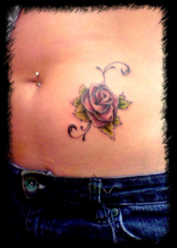 girly tattoos on hip. rose tattoos on hip. rose