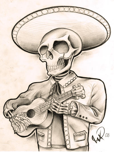 grim reaper skeleton tattoo. Mariachi skeleton guy by *WillemXSM on 