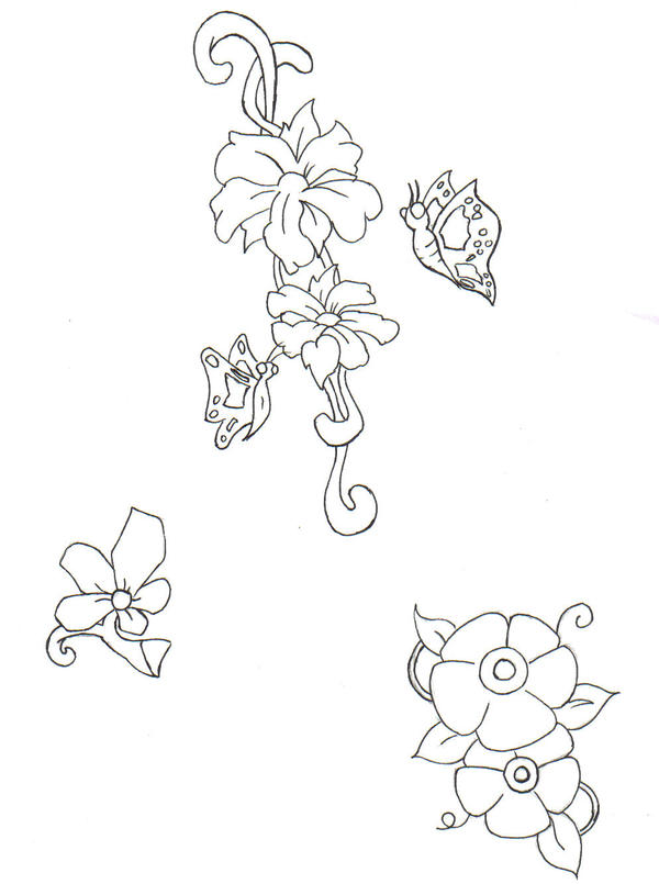flower flash stencil | Flower Tattoo