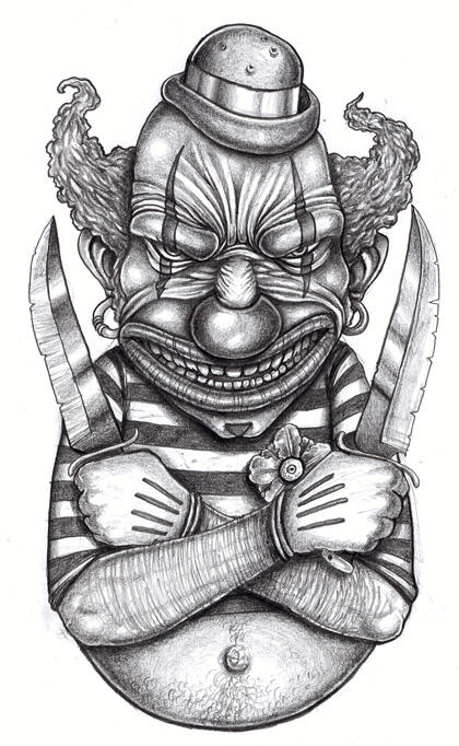 Tattoo design: Killer Clown by ~tjiggotjurring on deviantART