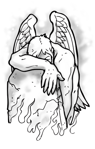 Angel Weeping Tattoo Flash by TheMacRat on deviantART