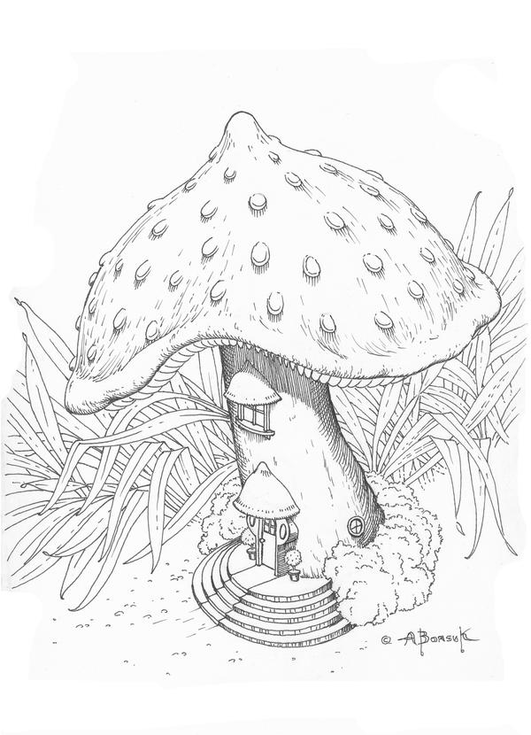 fairy on a mushroom coloring pages - photo #14