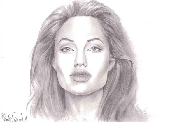 Angelina Jolie Portrait by honeypamela on deviantART