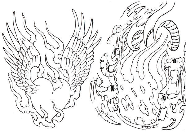Tattoo Flash Sheet Outline by