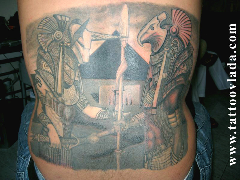 anubis tattoo. anubis and horus