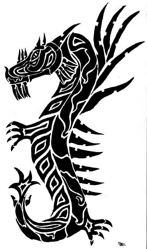 Tribal Dragon Design by BahamutFury82 on deviantART
