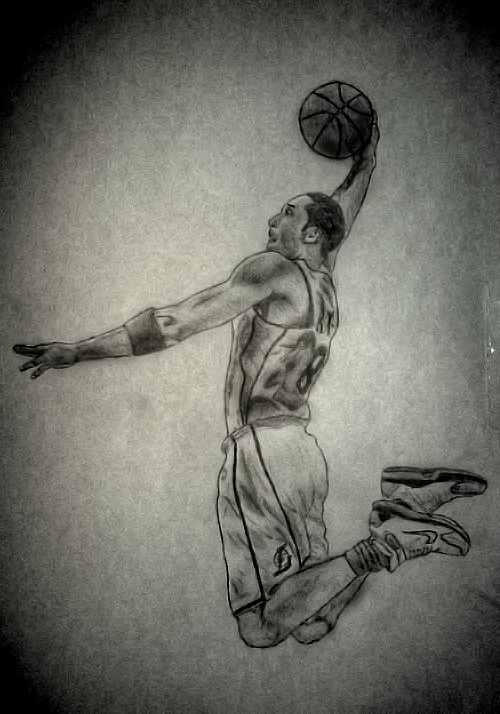 kobe bryant dunking wallpaper. Kobe Bryant Dunk - Pencil by