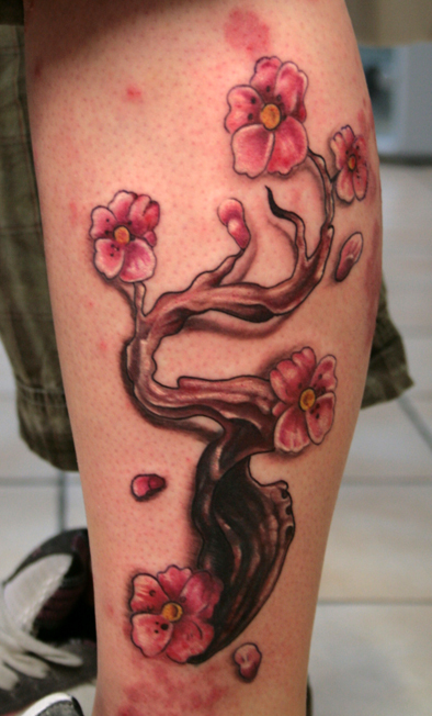 small cherry tree tattoos. tree tattoos cherry branch