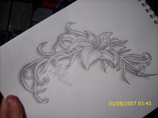 flower and vines - flower tattoo