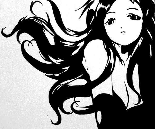 anime girl long black hair 2x4 by ~eastvandals on deviantART