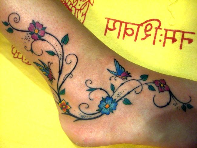 Flowers butterflies | Flower Tattoo