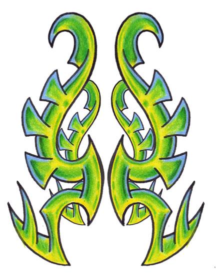 Tribal Green Tattoos 2 by ~hereiamdotcom on deviantART