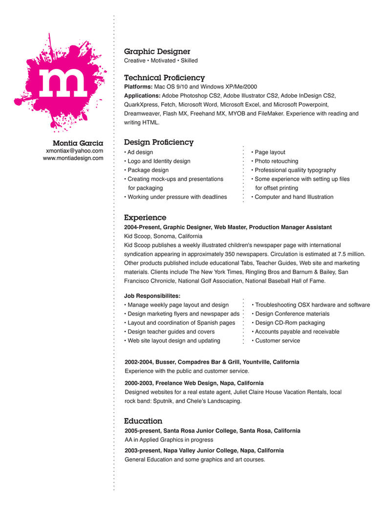 my resume by montia on deviantart