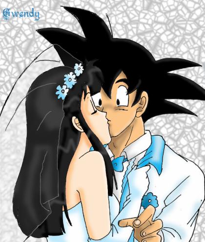Goku_and_Chichi__Wedding_Kiss_by_gwendy85