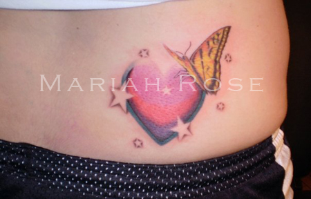 Butterfly with Heart and Stars