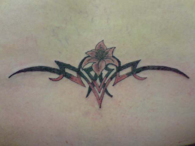 Lys flower and tribal tattoo | Flower Tattoo