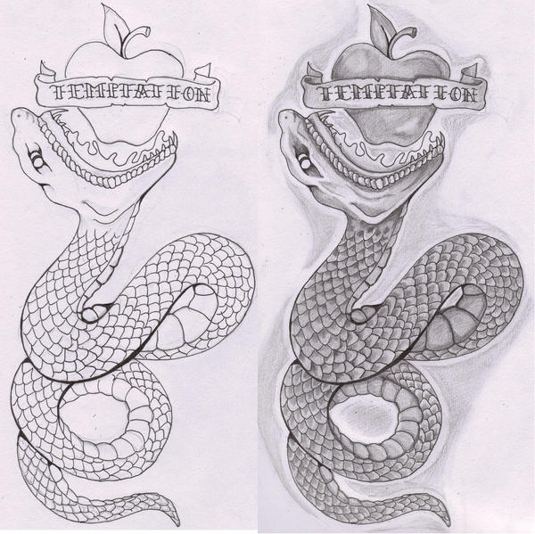 eden snake tattoo flash by