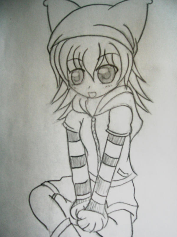 Cute Anime Elf. Cute Anime Girl Drawing by
