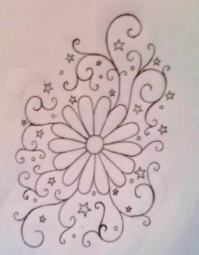 Daisy Swirl Tattoo Design by