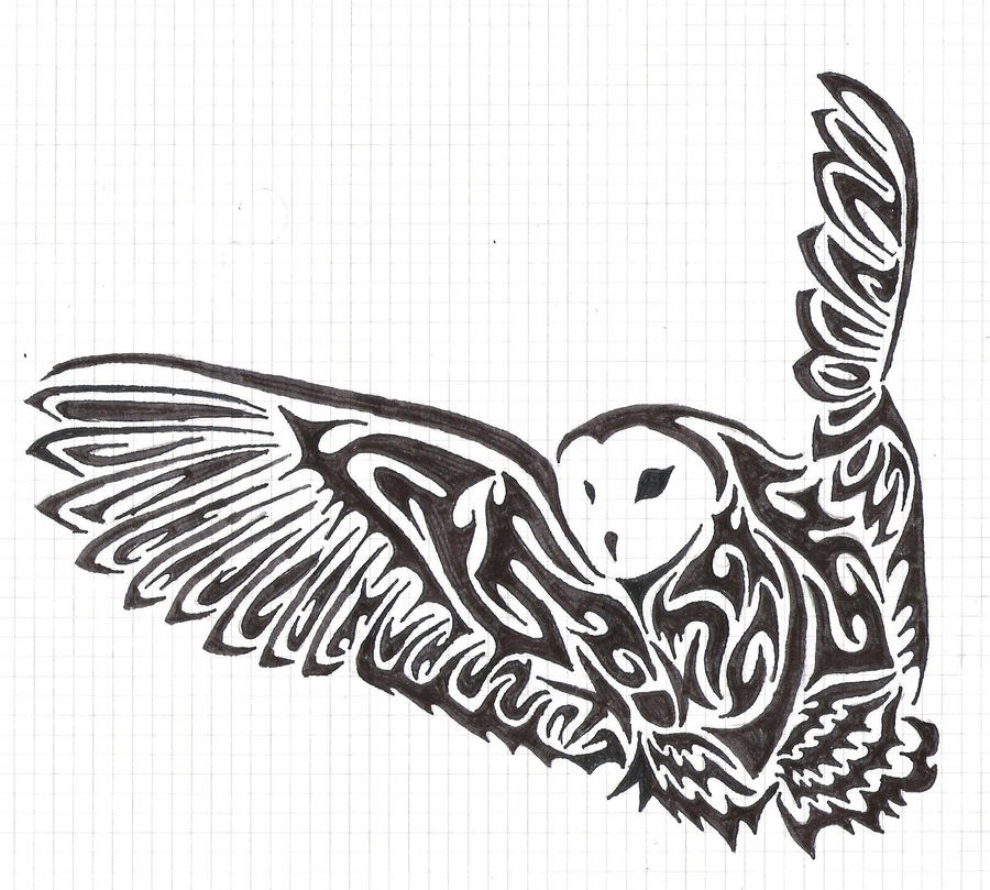 tribal owl tattoo