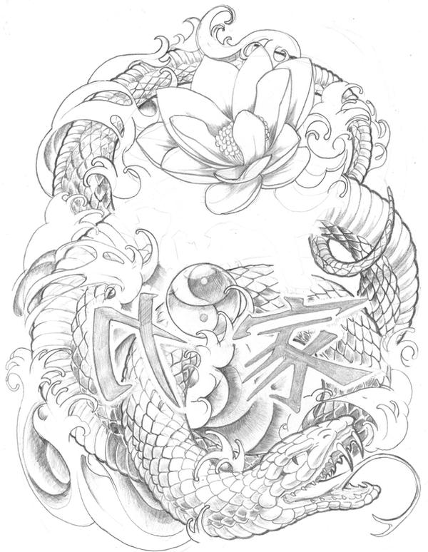 Japanese Snake Tattoo Sleeve by brado23 on deviantART