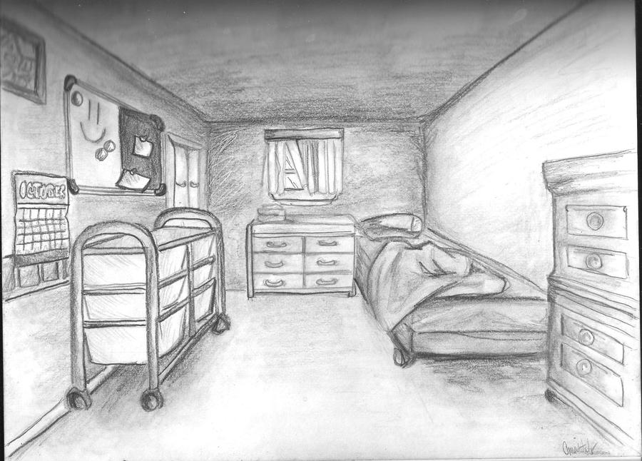 Bedroom-one point perspective by kakarot12 on DeviantArt