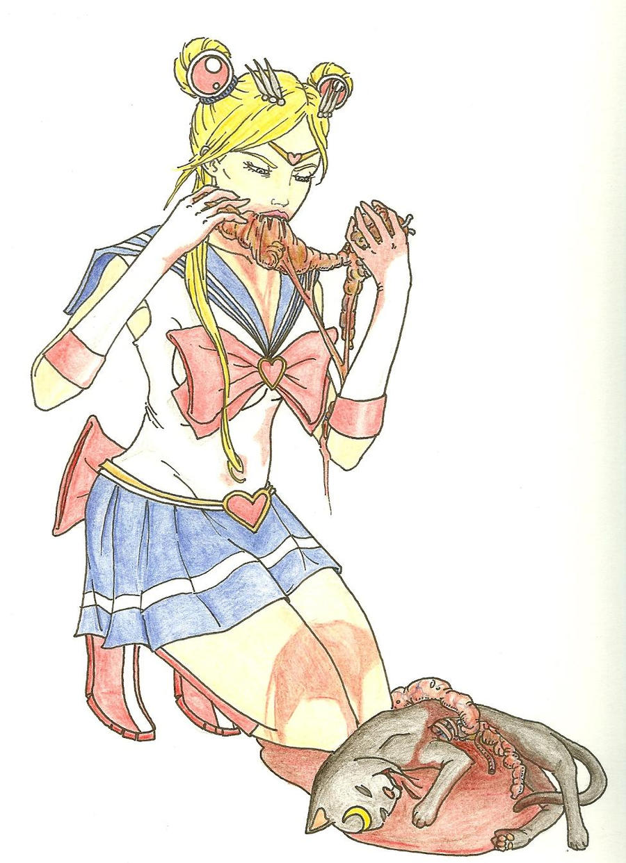 SailorMoon Eats Her Catcolor