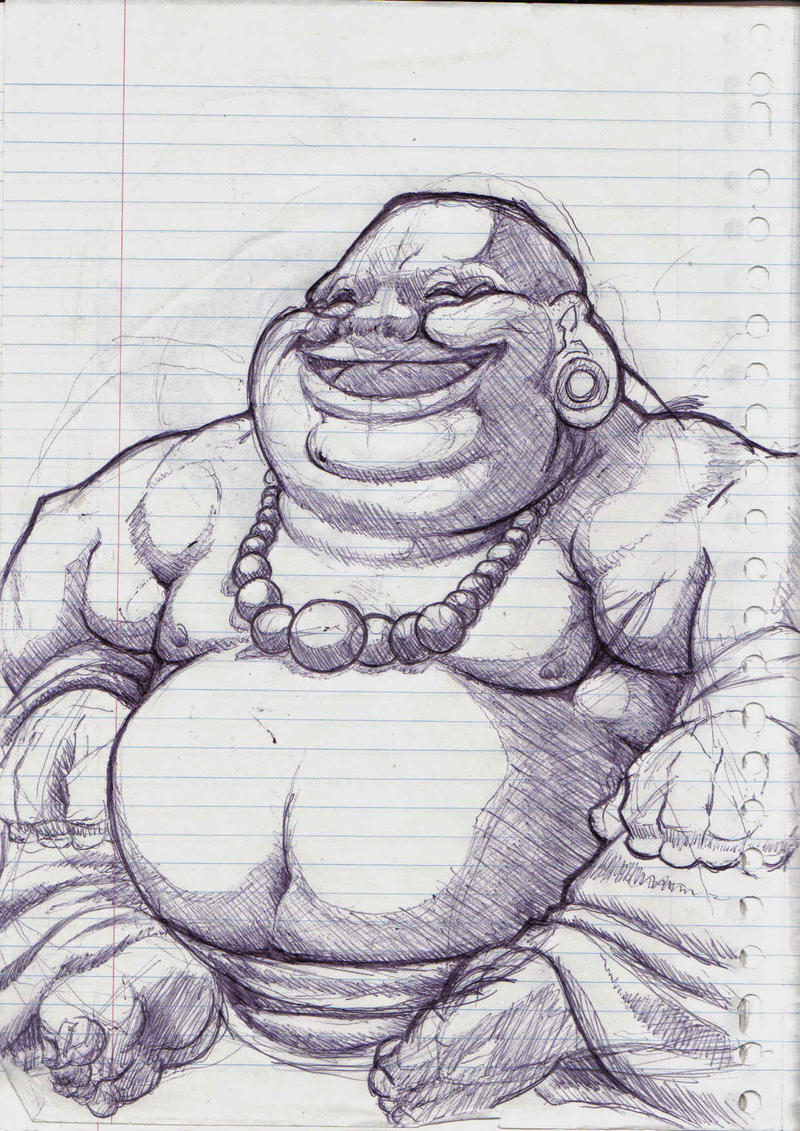 Fat Buddha Drawing 100