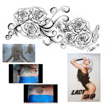 L Gaga's low back tat example | Flower Tattoo