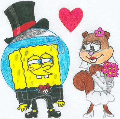 sponge bob wallpapers. A SpongeBob+Sandy Wedding Pic