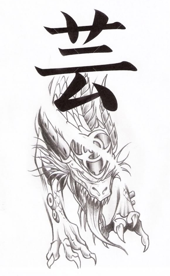 love and death tattoos. kanji tattoos