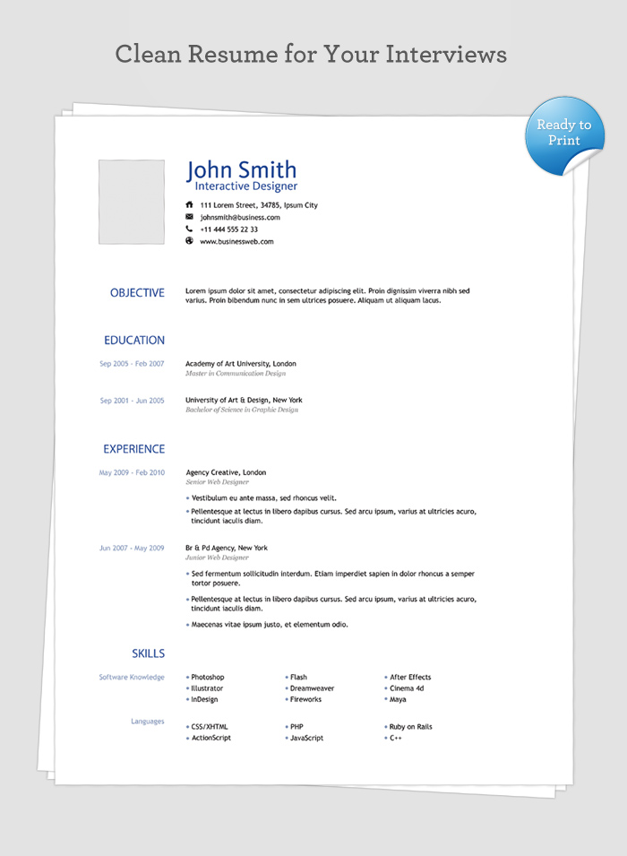 resume templates i can download for free