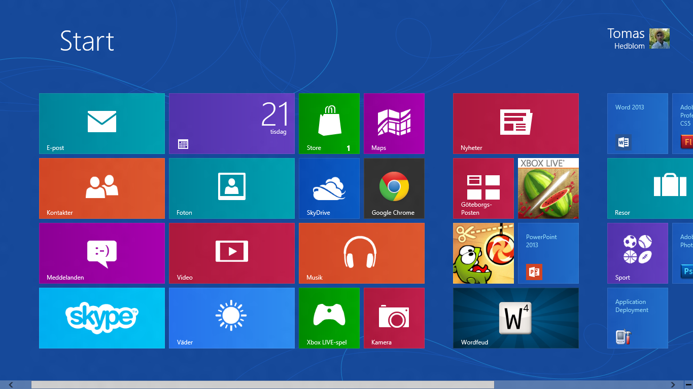 Start39;39;  Windows 8  StartScreen + Skype by ProjektGoteborg on 