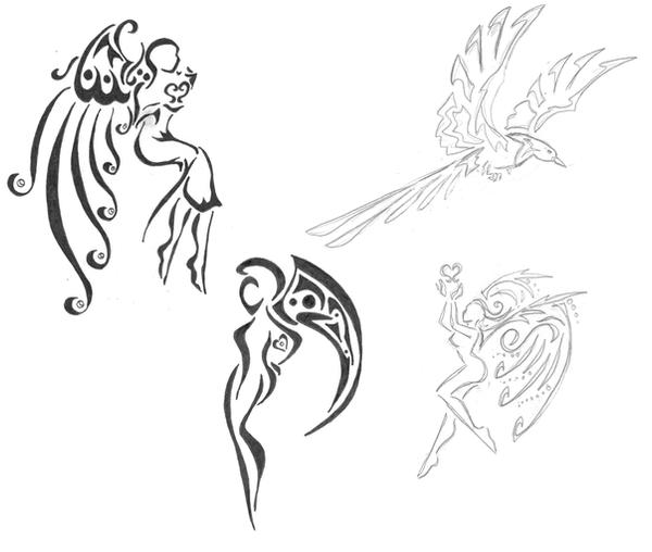 Angel tattoo sketches 2 by Finaira on deviantART