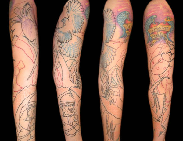 sleeve tattoo gnome designs