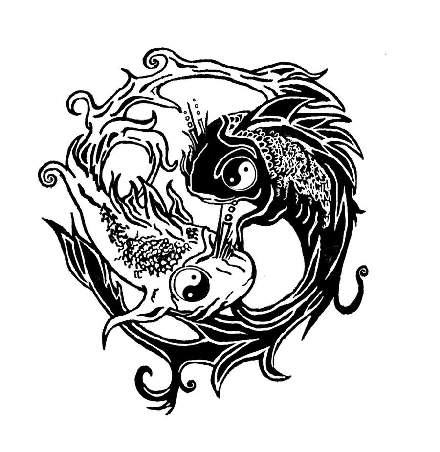 ying yang fish tatoo by