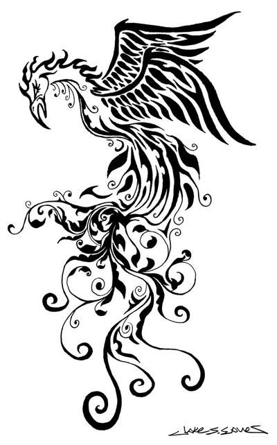 Tribal Phoenix Tattoo Design Picture 2
